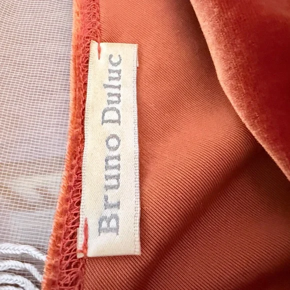 Striking Burnt Orange Velvet Cowl Neck Drape Top